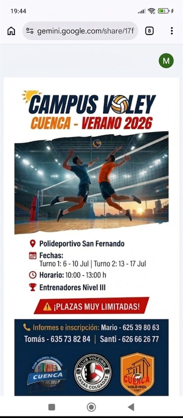 CAMPUS VOLEY CUENCA - VERANO 2026