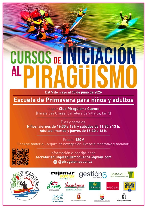 CURSOS DE INICIACIÓN AL PIRAGÜISMO, ESCUELA DE PRIMAVERA PARA ÑIÑOS Y ADULTOS