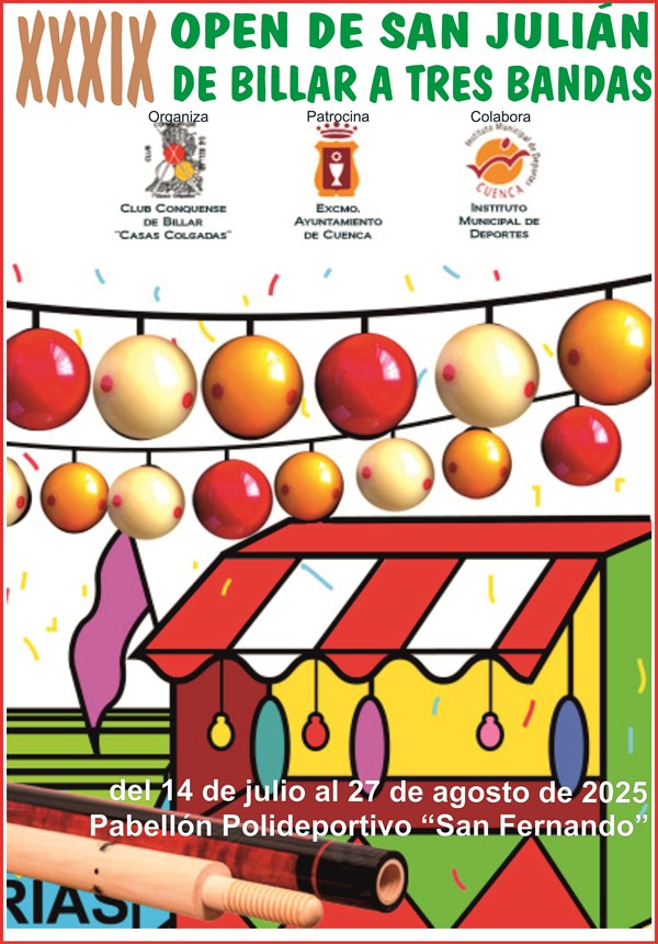 XXXIX OPEN DE SAN JULIÁN DE BILLAR A TRES BANDAS